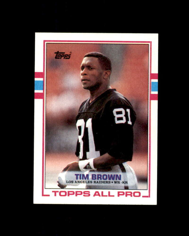 Tim Brown Rookie Card 1989 Topps #265 Los Angeles Raiders Image 1