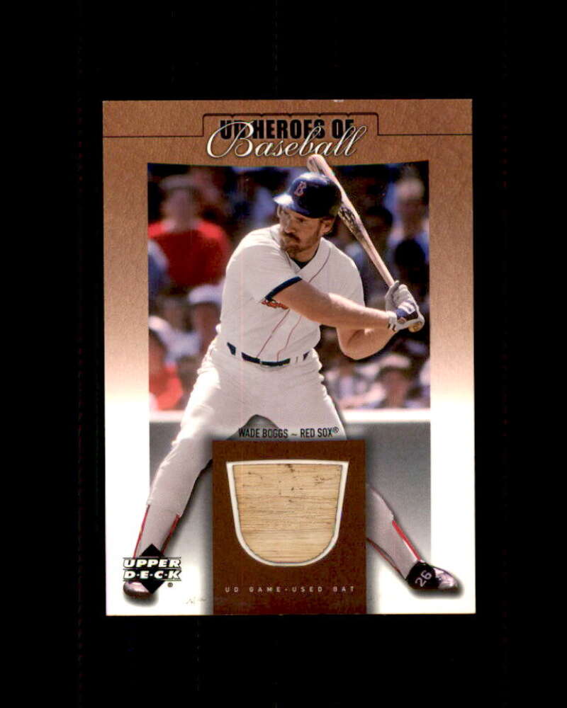 Wade Boggs Card 2001 UD Prospect Premieres Heroes Game Bat #BWB Boston Red Sox Image 1
