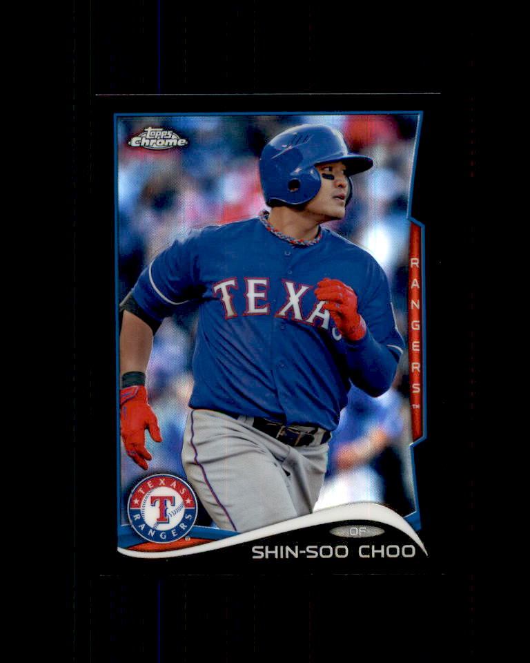 Shin-Soo Choo Card 2014 Topps Chrome Black Refractors #122 Texas Rangers /100 Image 1