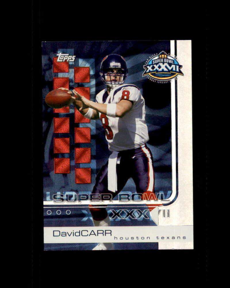 David Carr Card 2003 Topps Pro Bowl Card Show #3 Houston Texans Image 1