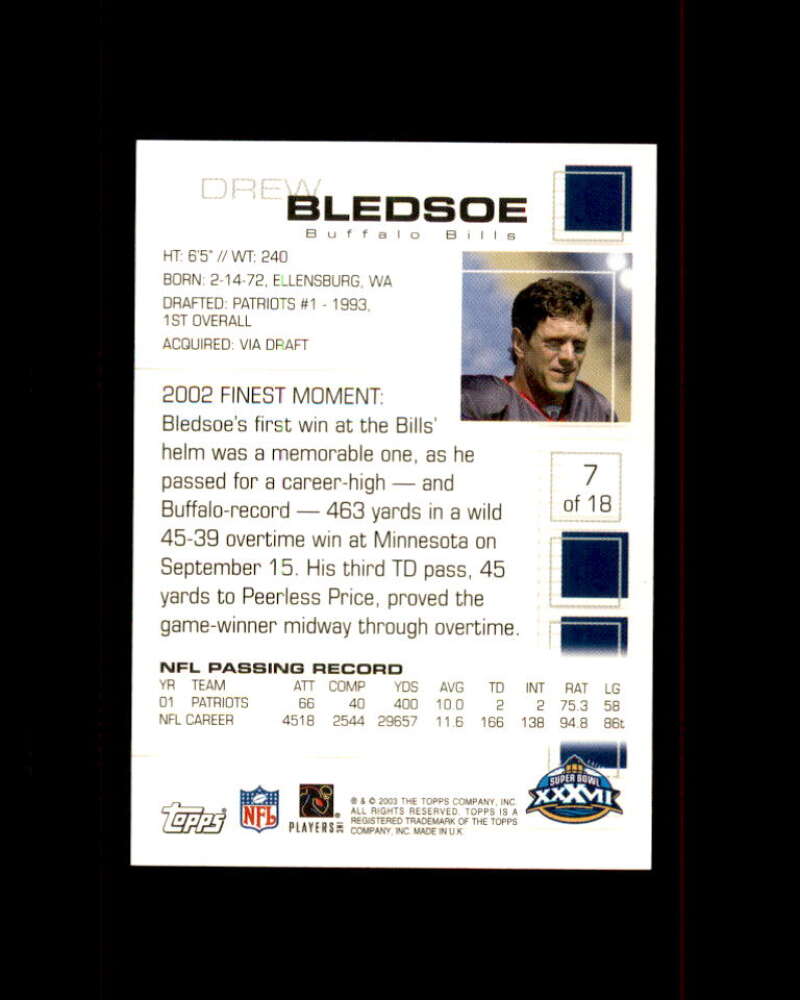 Edgerrin James Card 2003 Topps Pro Bowl Card Show #7 Buffalo Bills Image 2