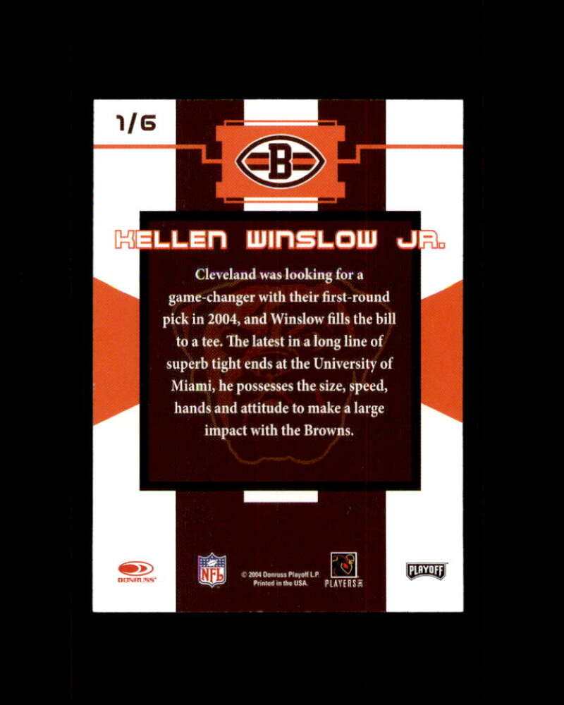 Kellen Winslow Jr. Card 2004 Browns Donruss Playoff National #1 Cleveland Browns Image 2