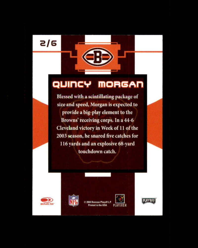 Quincy Morgan Card 2004 Browns Donruss Playoff National #2 Cleveland Browns Image 2