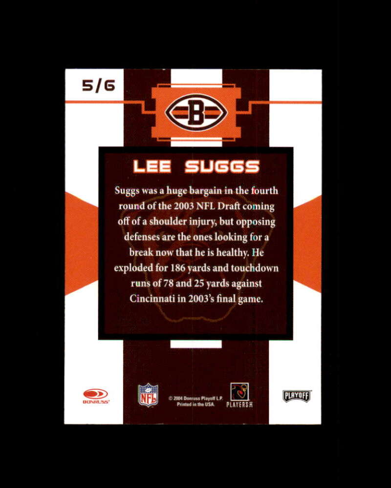 Lee Suggs Card 2004 Browns Donruss Playoff National #5 Cleveland Browns Image 2