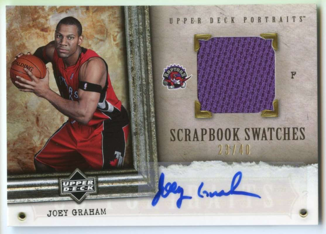 Joey Graham Rookie Card 2005-06 UD Portraits Scrapbook Swatches Autographs #JG Image 1