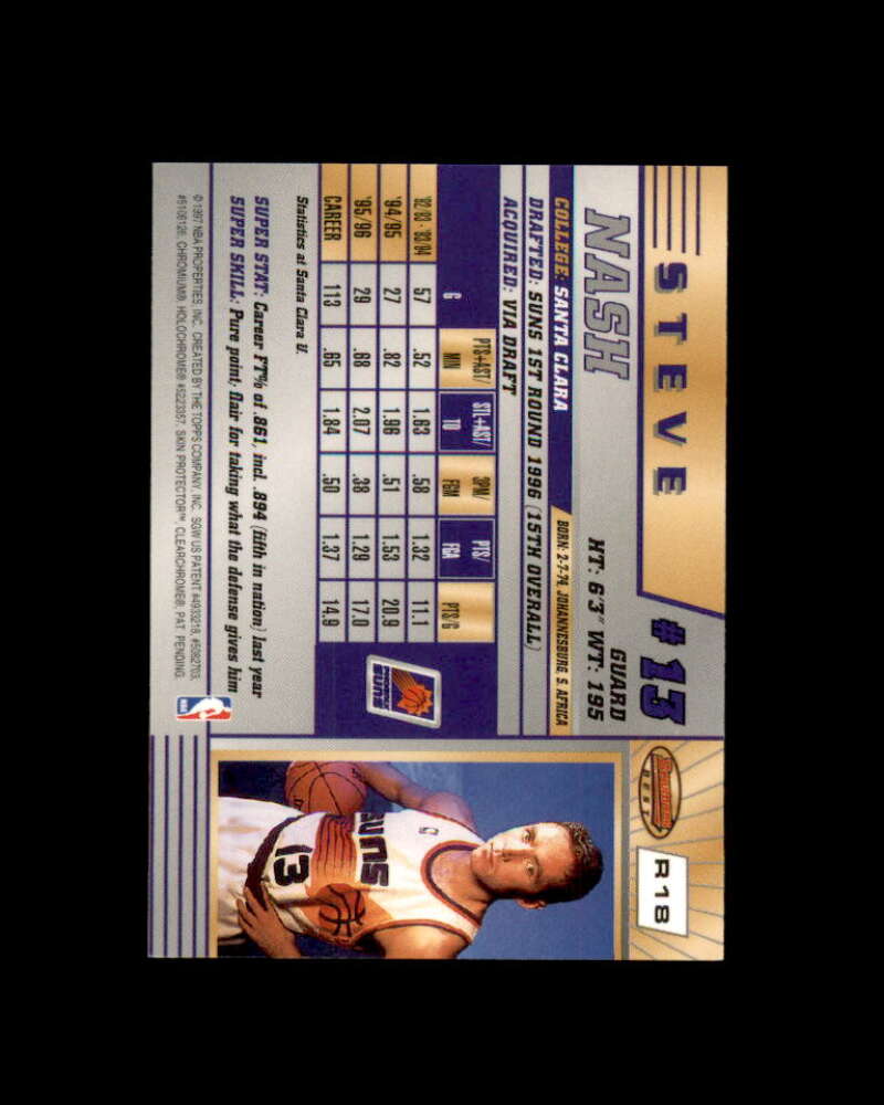 Steve Nash Rookie Card 1996-97 Bowman's Best #R18 Image 2