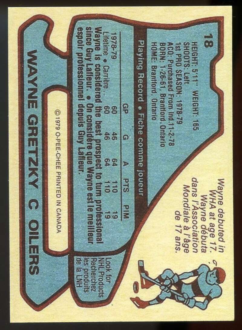 Wayne Gretzky Rookie REPRINT Card 1979-80 O-Pee-Chee Facsimile Autograph #18 Image 2