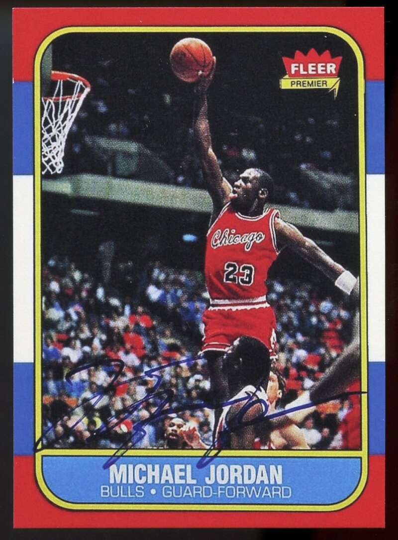 Michael Jordan Rookie REPRINT Card 1986-87 Fleer Facsimile Autograph #57 Image 1