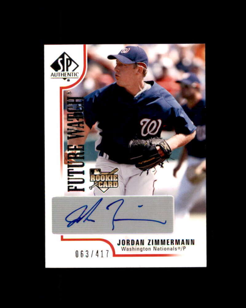 Jordan Zimmermann AU Rookie Card 2009 SP Authentic #240 /417 Image 1