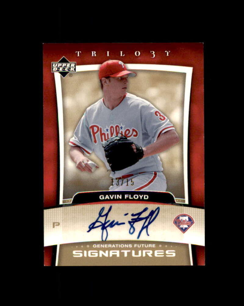 Gavin Floyd Card 2005 Upper Deck Trilogy Generations Future Signatures Gold #GF Image 1