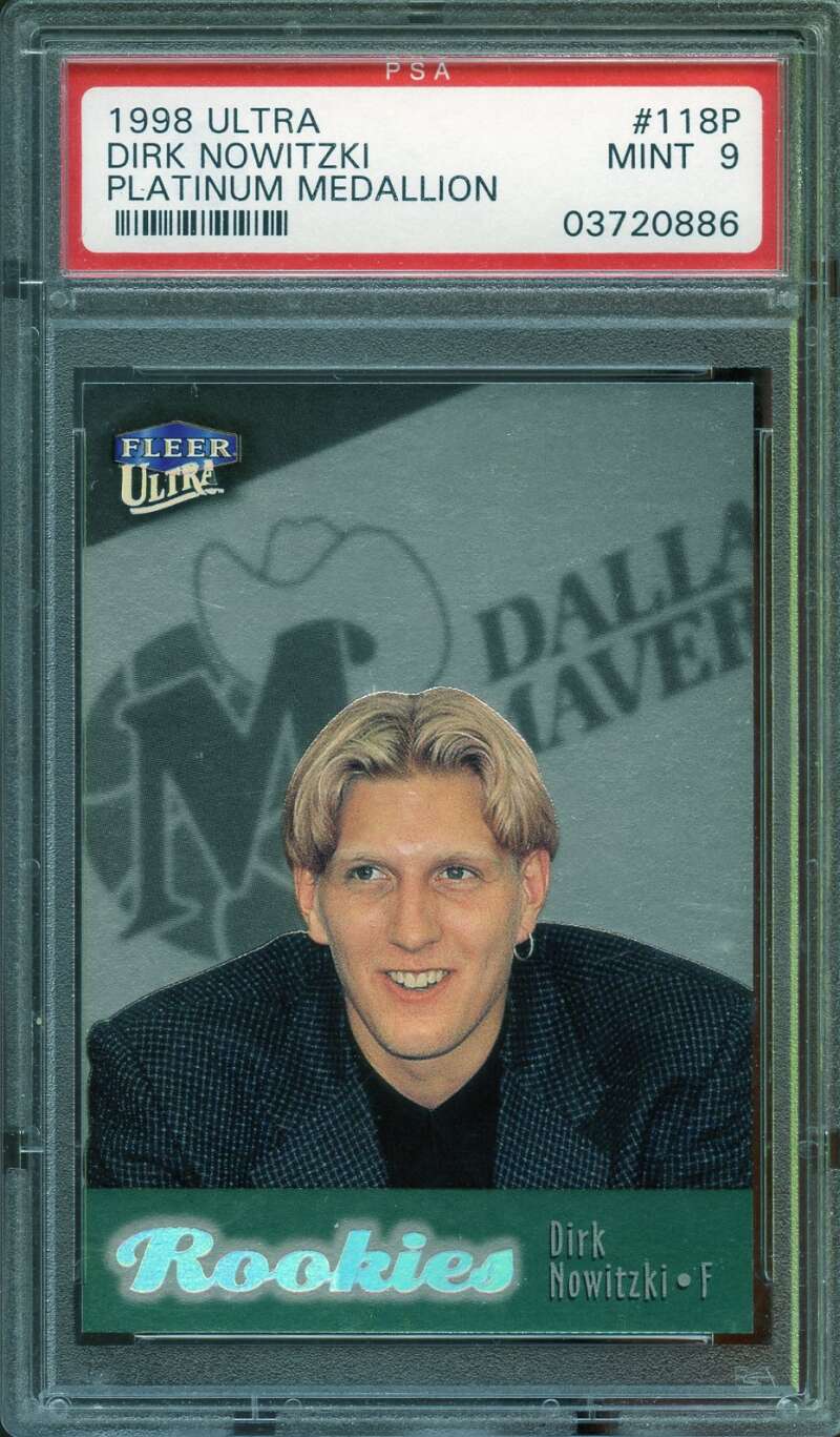 Dirk Nowitzki Rookie Card 1998-99 Ultra Platinum Medallion #118P PSA 9 Image 1