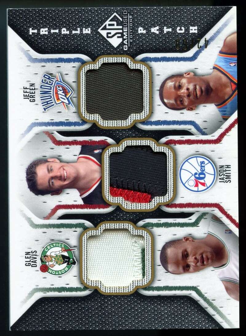 Glen Davis/Jason Smith/Jeff Green Card 2009-10 SP Game Used Triple Patch #TPSDG Image 1