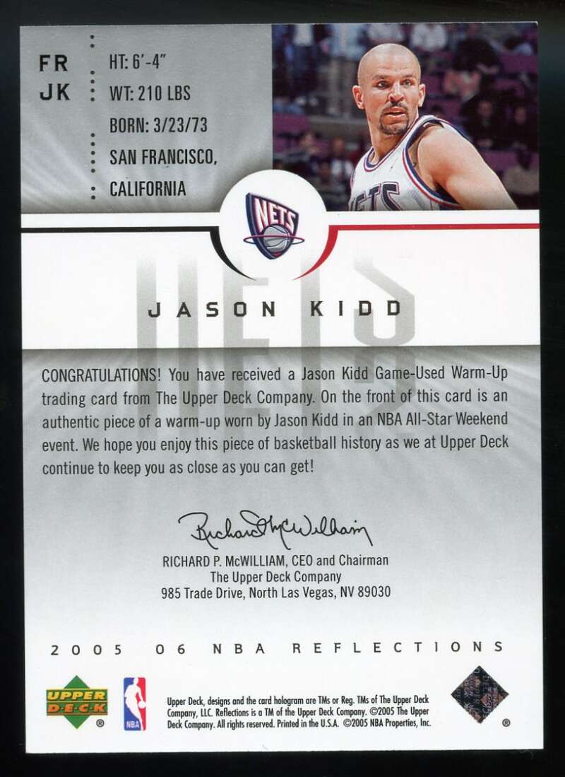 Jason Kidd Card 2005-06 Reflections Fabrics #JK Image 2