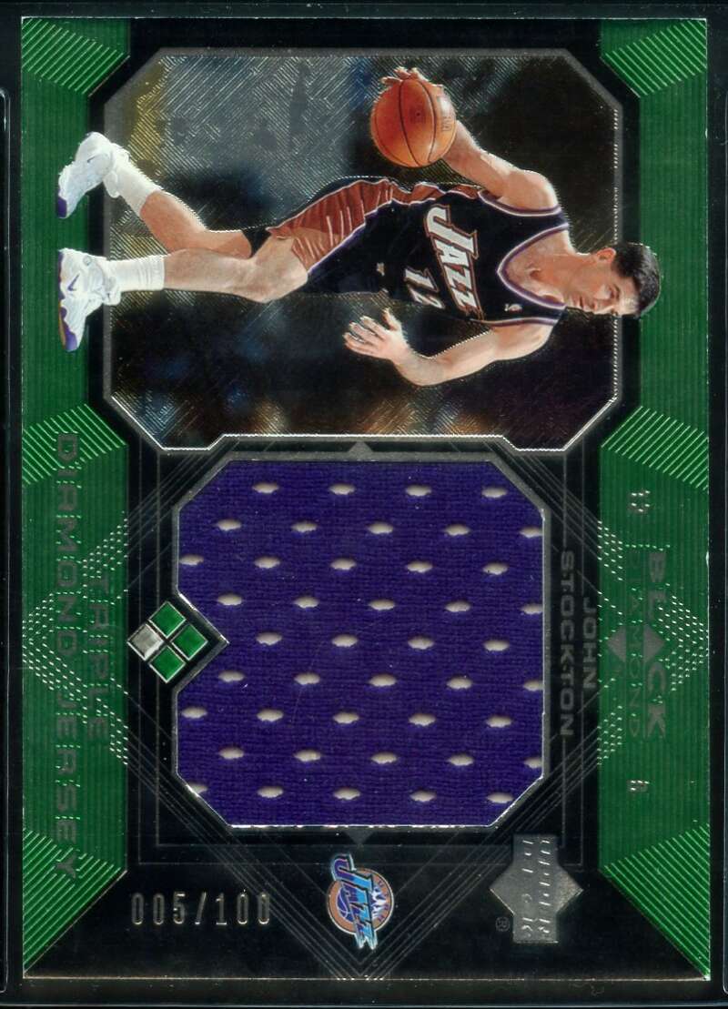 John Stockton Card 2004-05 Black Diamond Jerseys Triple Diamond #JS Image 1