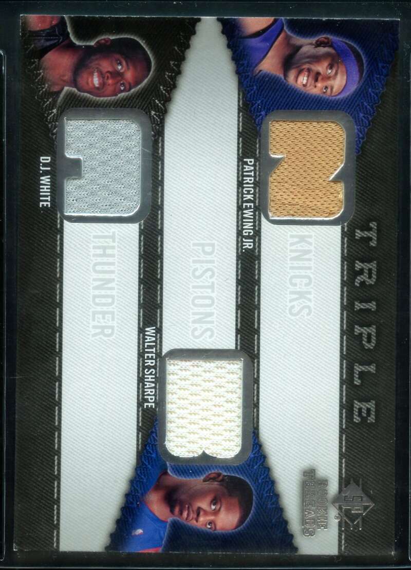 Patrick Ewing Jr./Sharpe/D.J. White 2008-09 SP Rookie Threads Triple #RTTWES Image 1