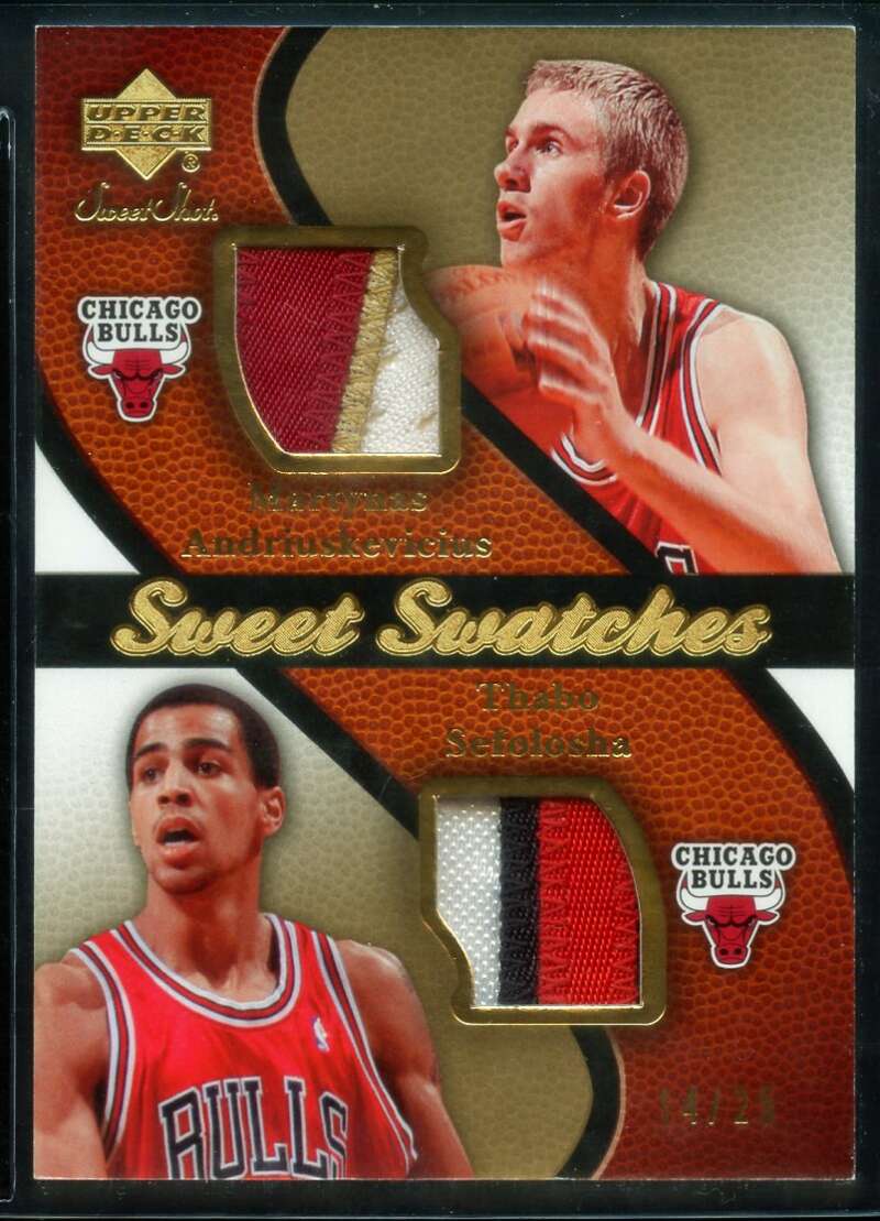 Martynas Andriuskevicius/Thabo Sefolosha 2007-08 Sweet Swatches Dual Patches #AS Image 1