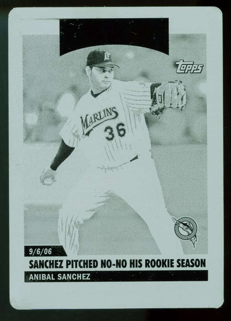 Anibal Sanchez SH Card 2006 Topps Update Printing Plates Black #174 Image 1