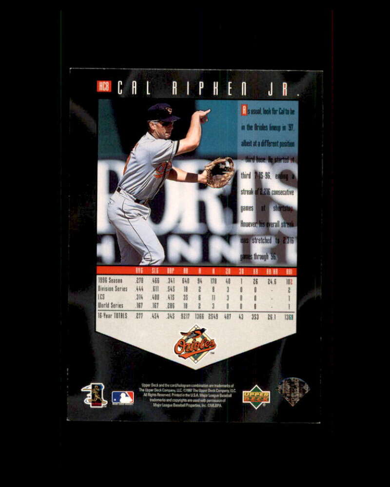 Cal Ripken Card 1997 Upper Deck Hot Commodities #HC8 Image 2