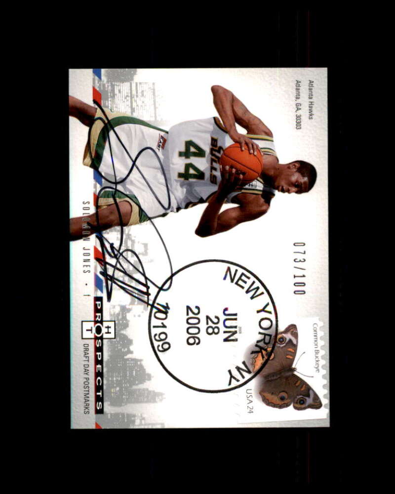Solomon Jones Rookie 2006-07 Fleer Hot Prospects Draft Day Postmarks Auto #SJ Image 1