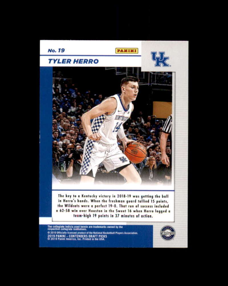 Tyler Herro Rookie 2019-20 Panini Contenders Draft Picks Game Day Tickets #19 Image 2