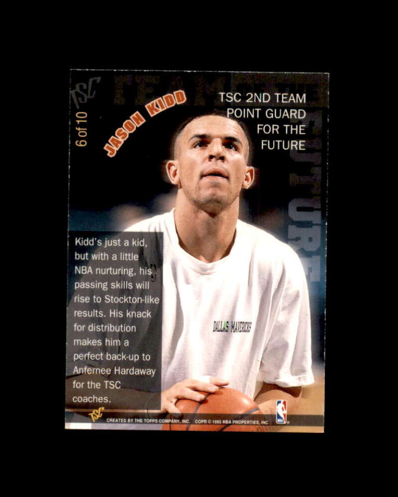 Jason Kidd Rookie Card 1994-95 Stadium Club Team of the Future #6 Image 2