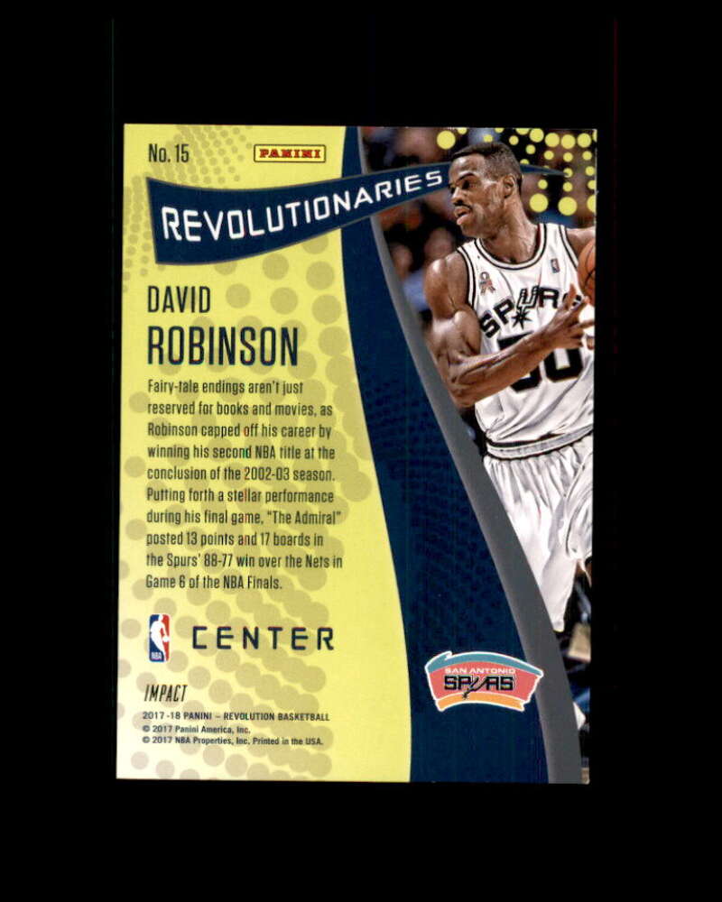 David Robinson Card 2017-18 Panini Revolution Revolutionaries Impact #15 Image 2