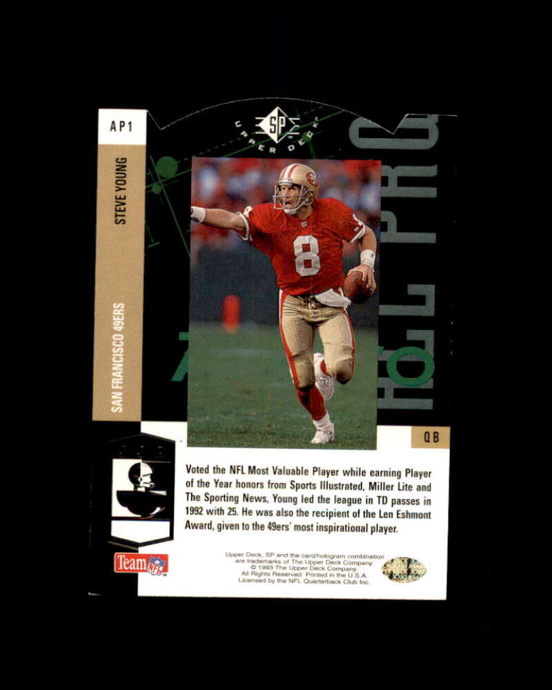 Steve Young Card 1993 SP All-Pros #AP1 Image 2