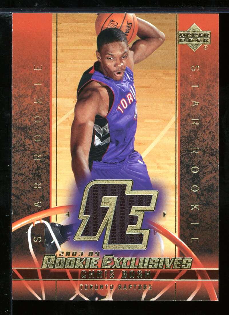 Chris Bosh Rookie Card 2003-04 Upper Deck Rookie Exclusives Jerseys #J4 Image 1