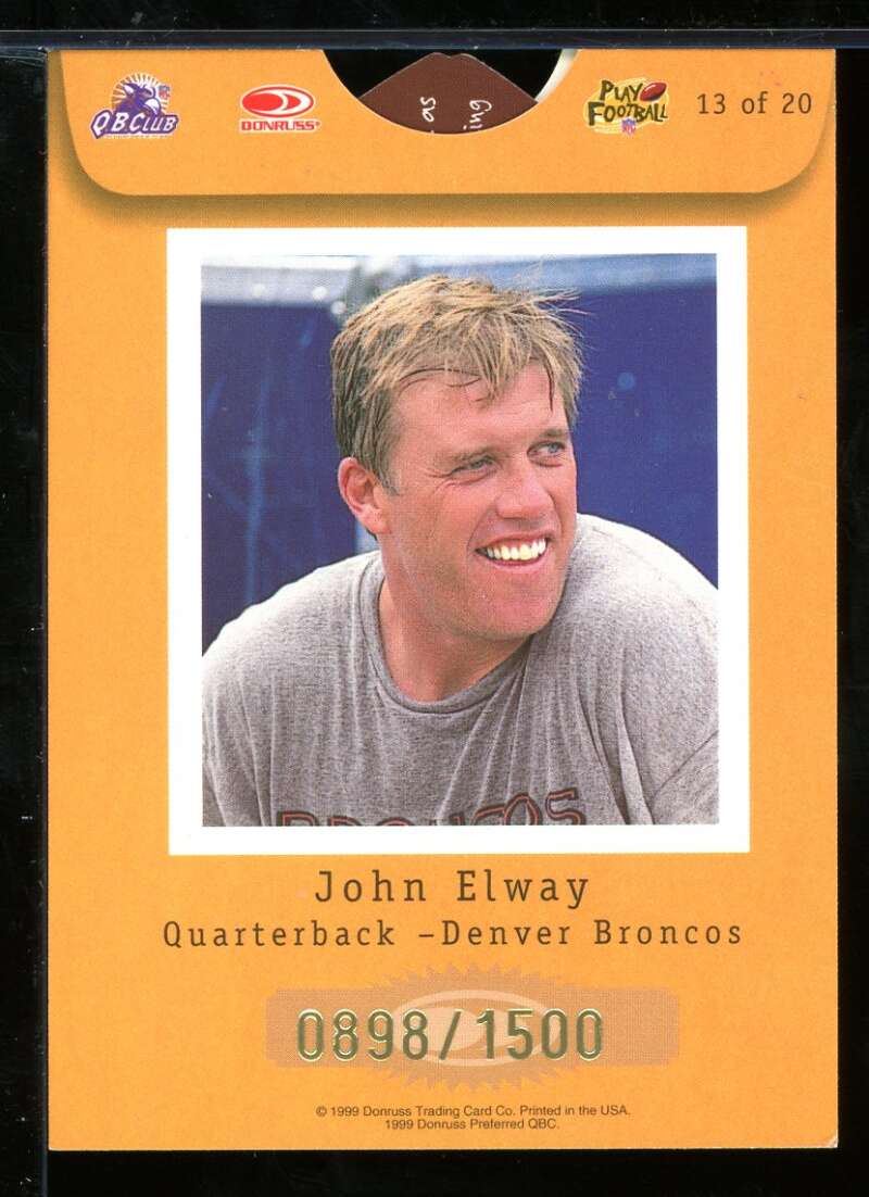 John Elway Card 1999 Donruss Preferred QBC Passing Grade #13 Image 2