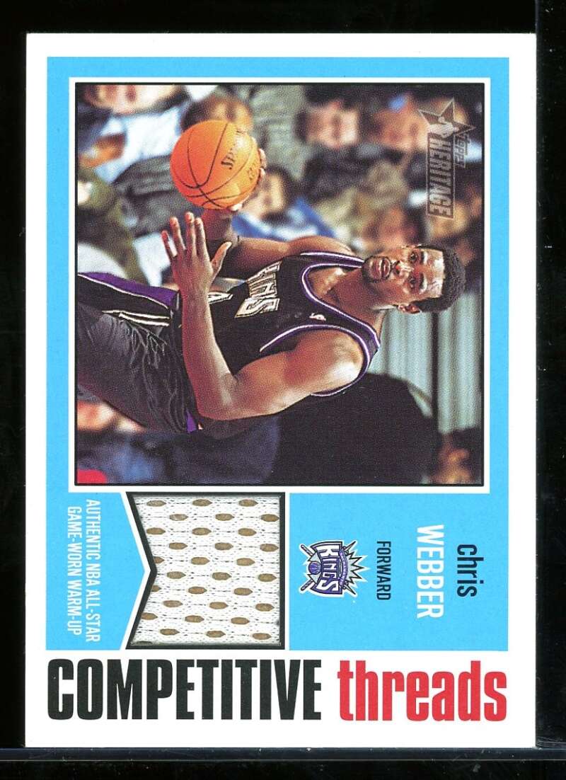 Chris Webber Card 2001-02 Topps Heritage Competitive Threads #5 Image 1