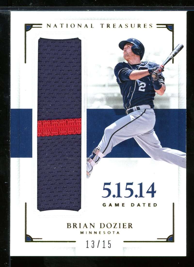 Brian Dozier 2016 Panini National Treasures Game Dated Materials Prime #GDBD /15 Image 1