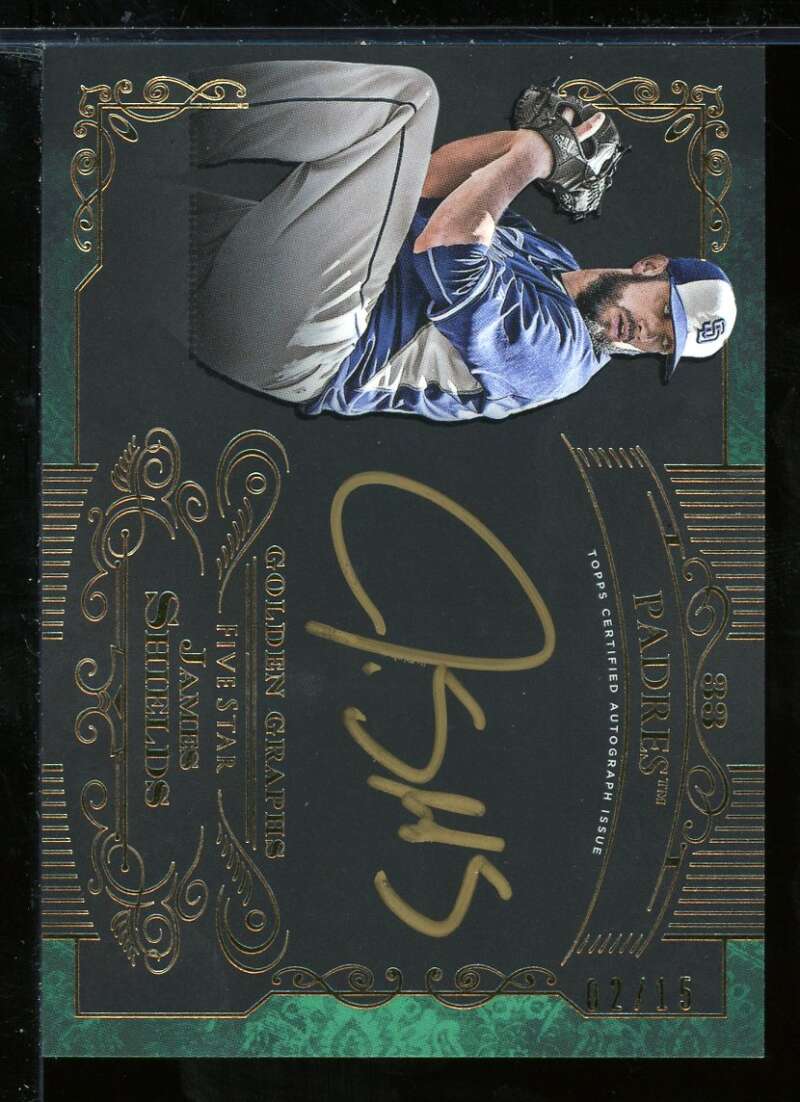 James Shields Card 2015 Topps Five Star Golden Graphs Green #GGJS Image 1