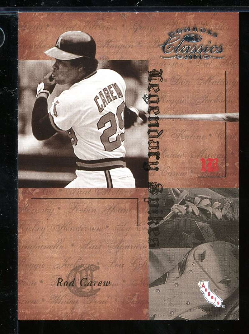 Rod Carew Angels Card 2004 Donruss Classics Legendary Spikes #56 Image 1