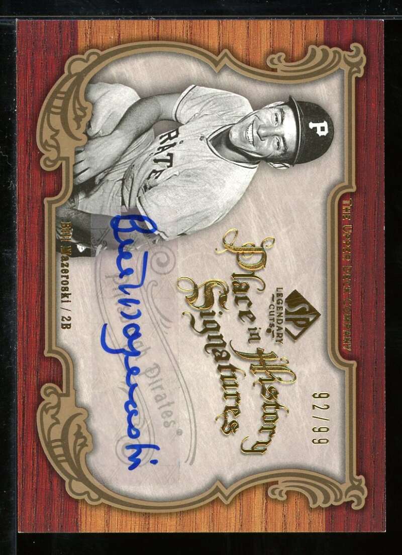 Bill Mazeroski Card 2006 SP Legendary Cuts Place in History Autographs #BM /99 Image 1