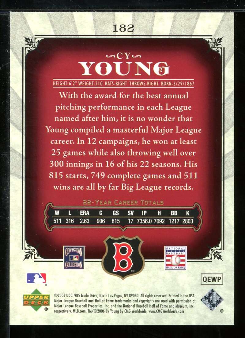 Cy Young Card 2006 SP Legendary Cuts #182 Image 2