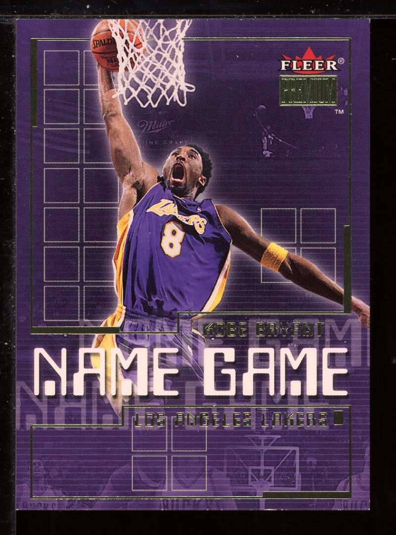 Kobe Bryant Card 2000-01 Fleer Premium Name Game #NG13 Image 1