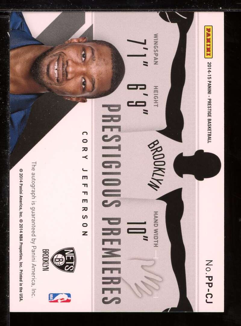 Cory Jefferson Card 2014-15 Prestige Plus Prestigious Premieres Signatures #PPCJ Image 2