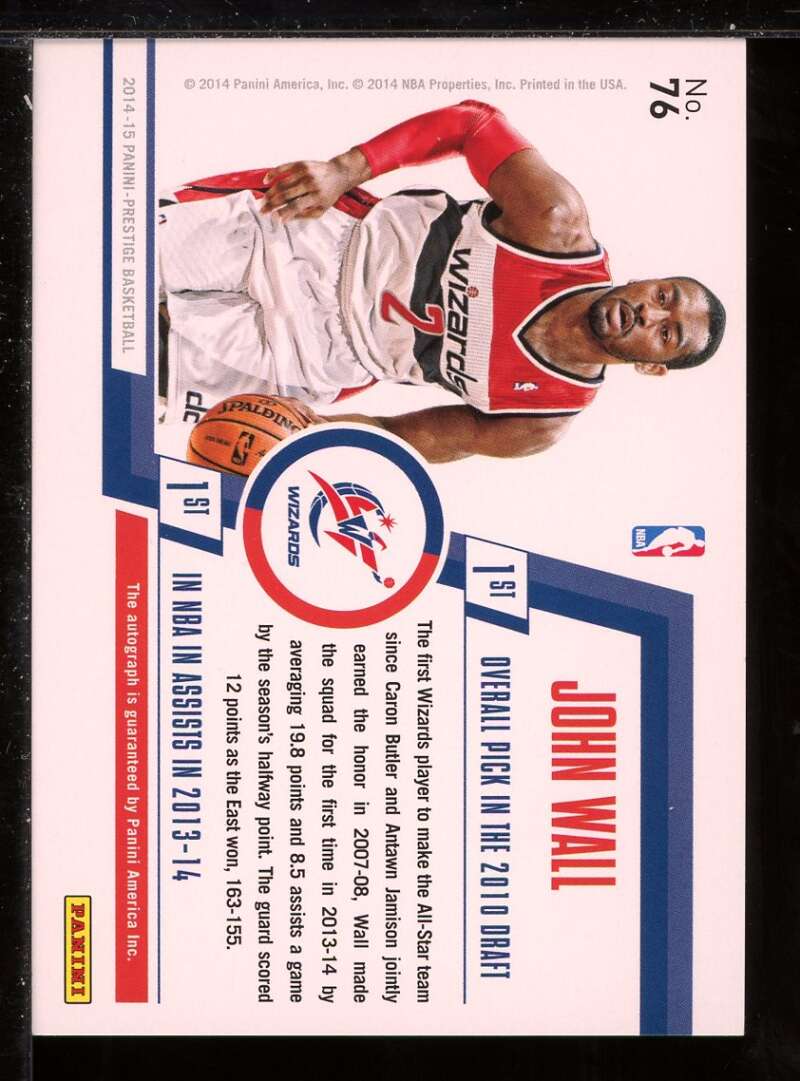 John Wall Card 2014-15 Prestige Bonus Shots Autographs Green #76 Image 2