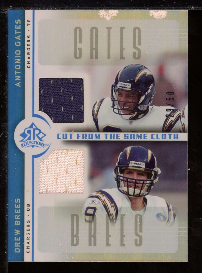 Antonio Gates/Drew Brees 2005 Reflections Cut From the Same Cloth Blue #CCGB Image 1