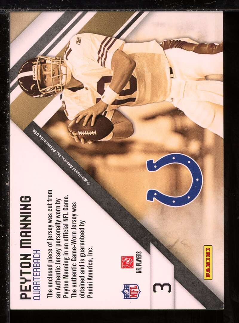 Peyton Manning Card 2010 Certified Gold Team #3 Image 2