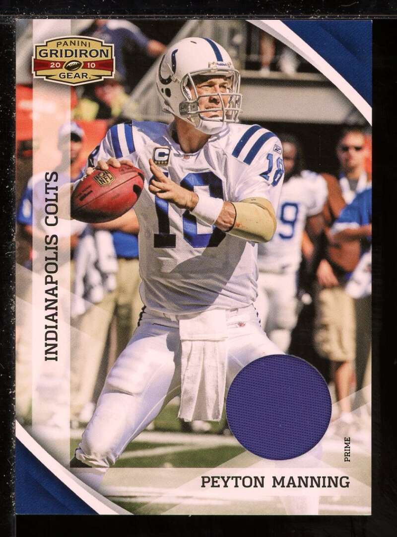 Peyton Manning Card 2010 Gridiron Gear Relic #63 Image 1