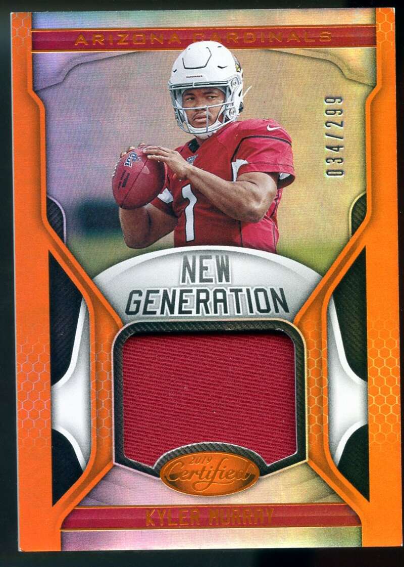 Kyler Murray Rookie Card 2019 Certified New Generation Jerseys Mirror Orange #1 Image 1