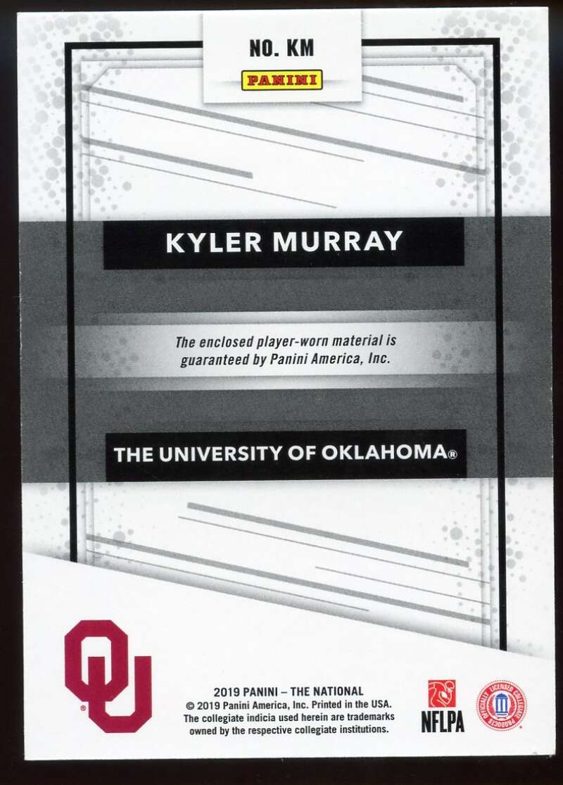 Kyler Murray Rookie Card 2019 The National The University of Oklahoma Jersey #KM Image 2