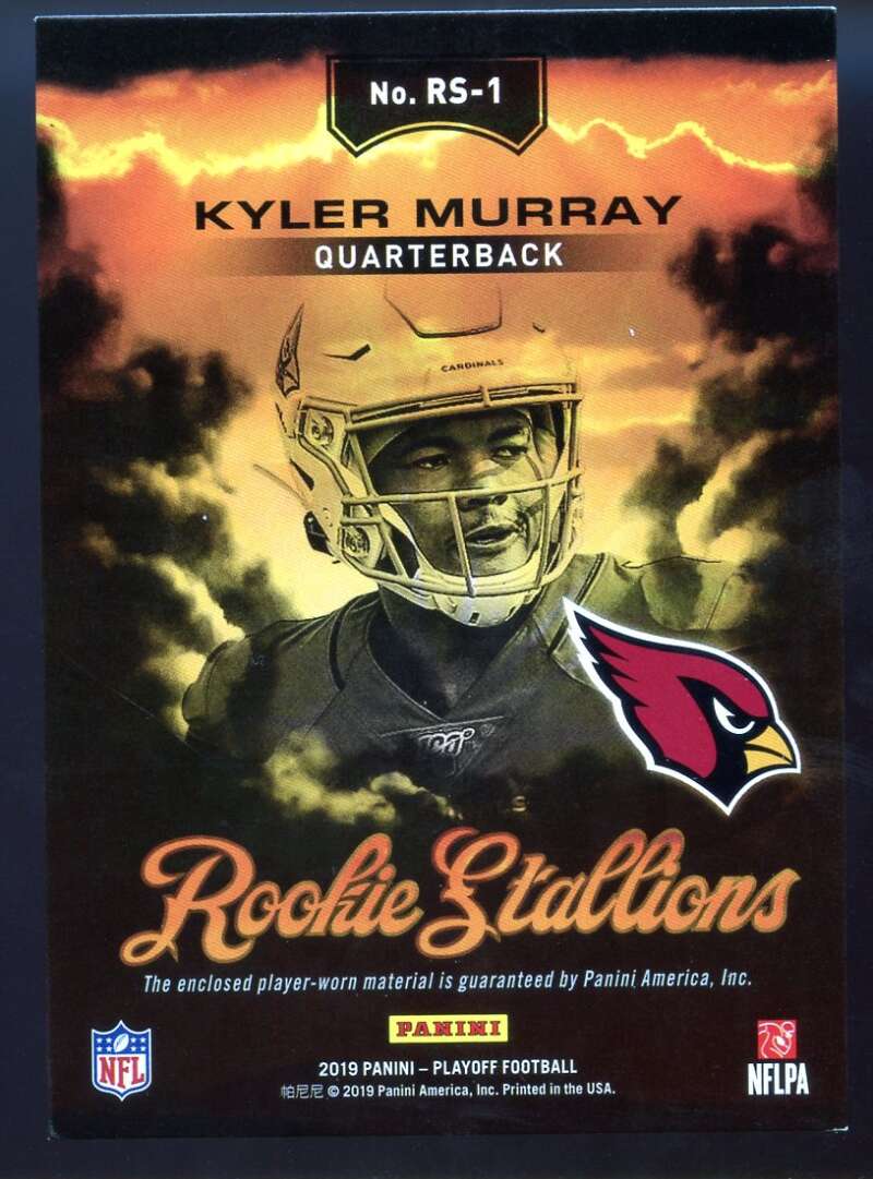 Kyler Murray Rookie Card 2019 Playoff Rookie Stallions Jerseys #1 Image 2