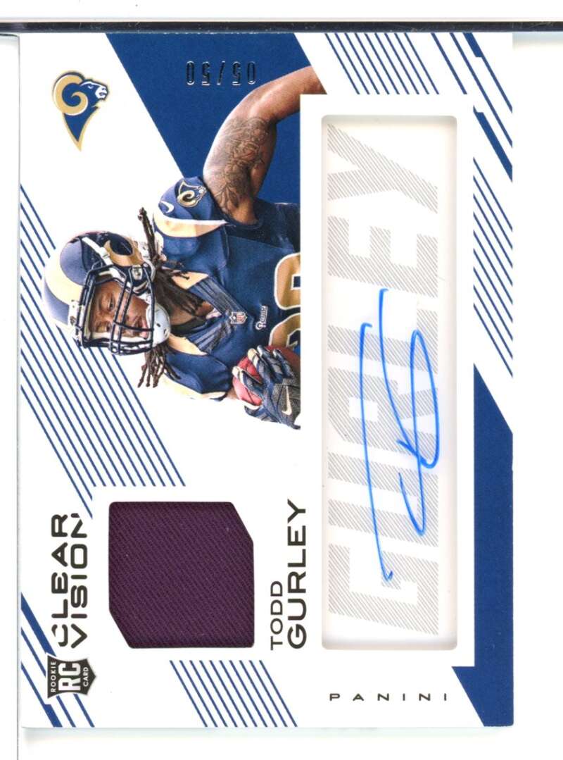 Todd Gurley Rookie 2015 Panini Clear Vision Clear Choice Jersey Auto #CCJTG /50 Image 1