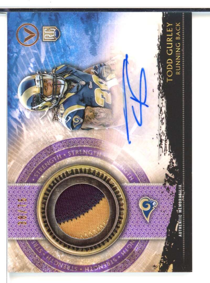 Todd Gurley Rookie 2015 Topps Valor Shield Honor Patch Auto Strength #SHATG Image 1