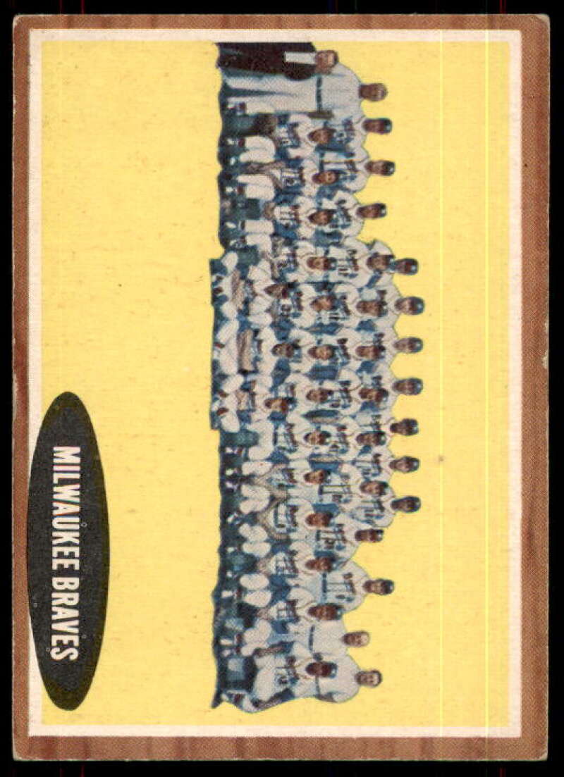 Milwaukee Braves TC Card 1962 Topps #158 Image 1