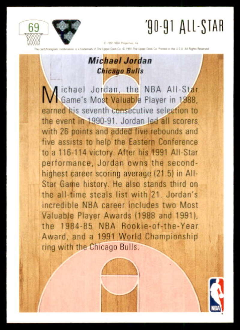 Michael Jordan AS Card 1991-92 Upper Deck #69 Image 2