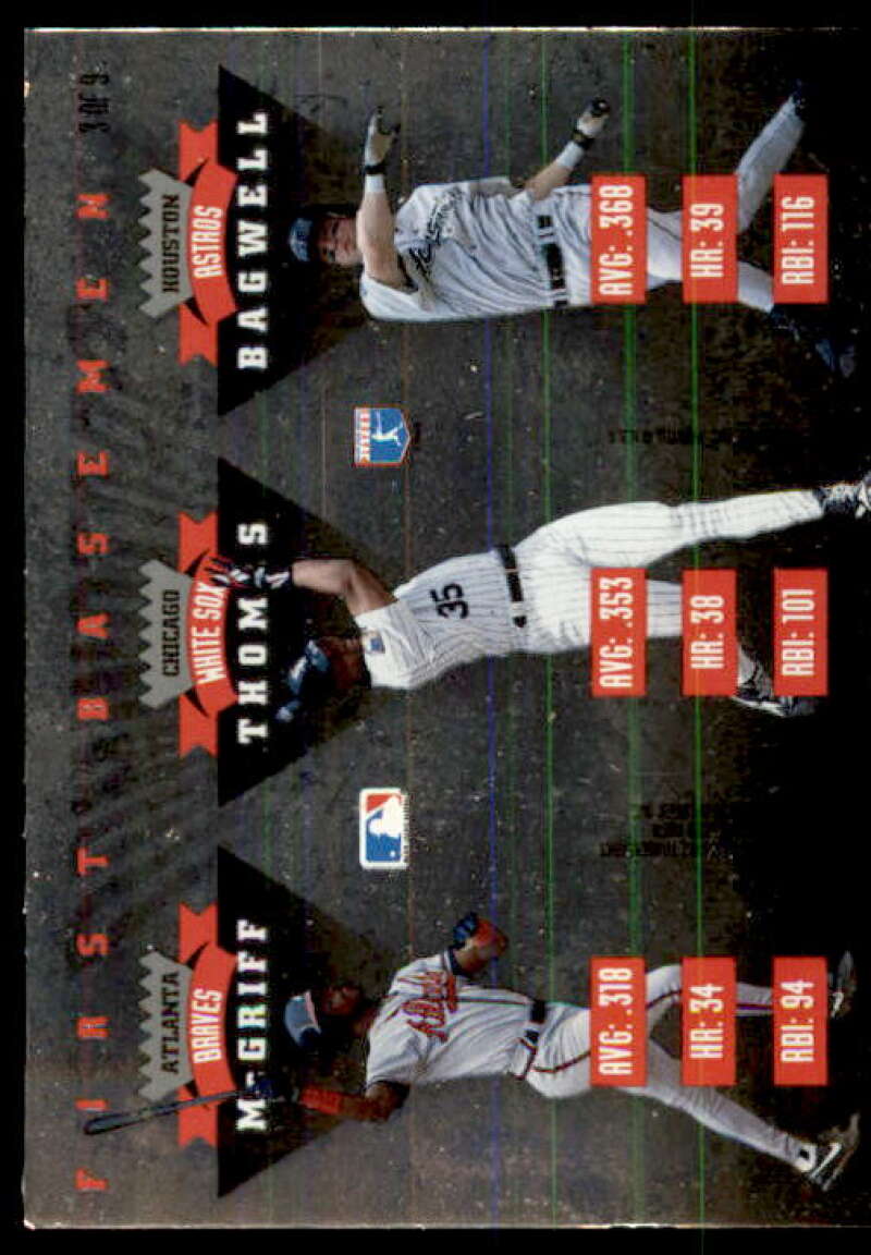 Thomas/Bagwell/McGriff Card 1995 Donruss Dominators #3 Image 2