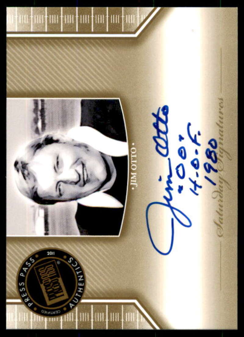 Jim Otto Card 2011 Press Pass Legends Saturday Signatures #SSJO Image 1